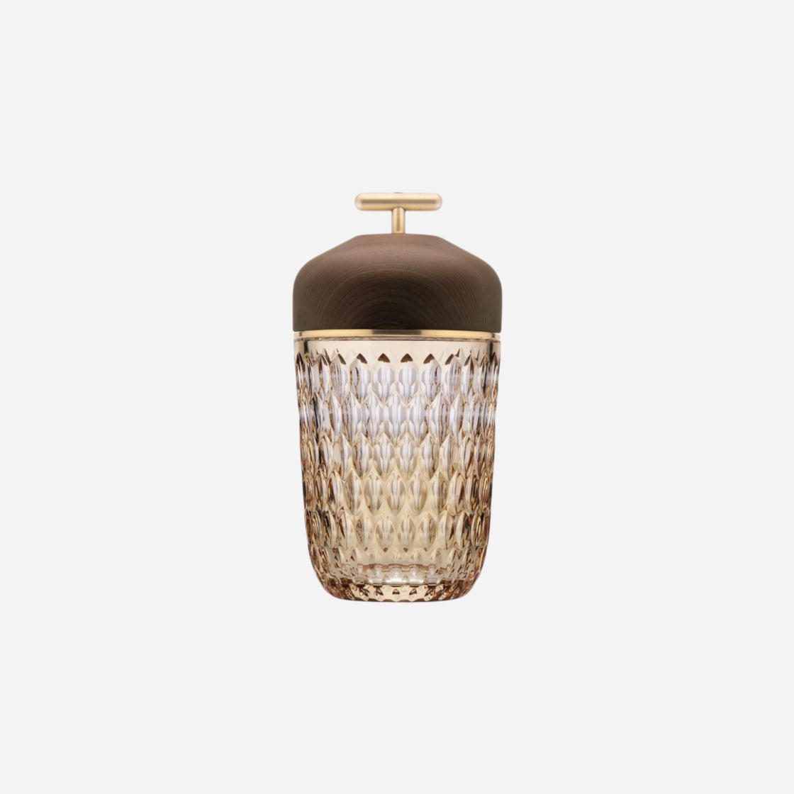 Folia Dark Wood Amber Portable Lamp