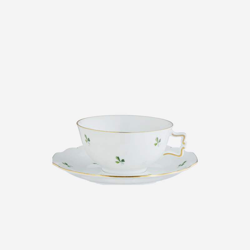 Grape Leaves Low Teacup & Saucer