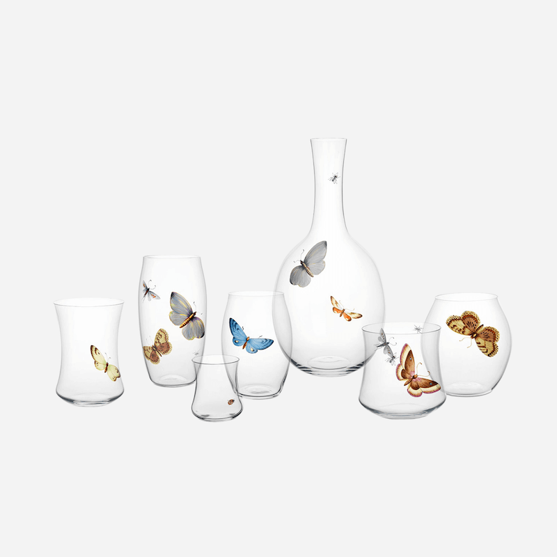 Hand-Painted Butterfly Decanter