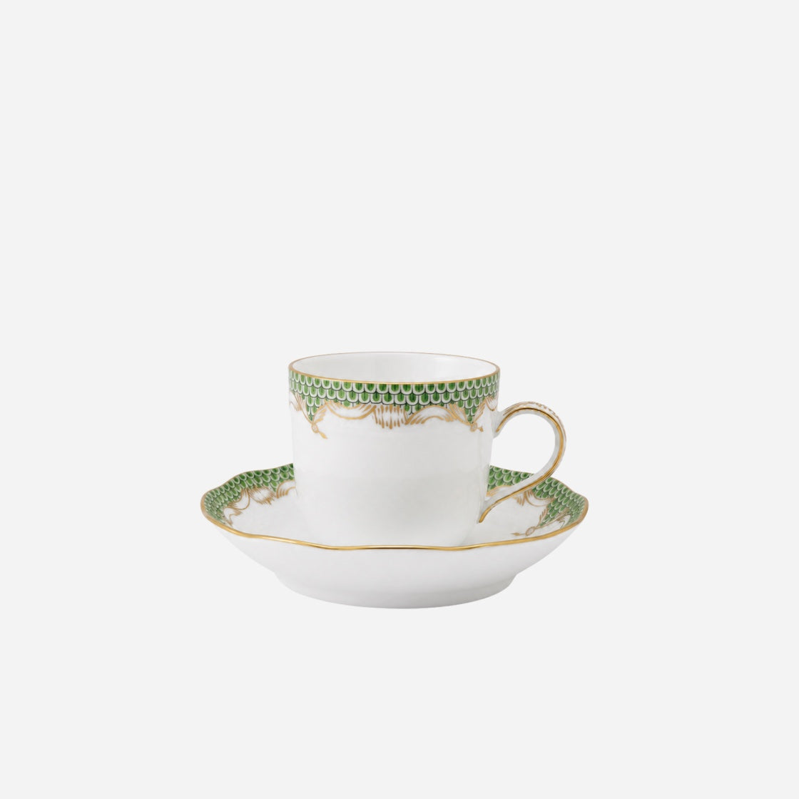 Fish Scale Espresso Cup & Saucer Rocaille