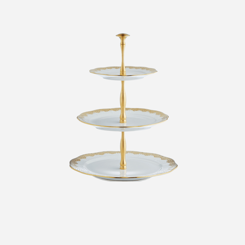 Fish Scale Gold 3-Tier Cake Stand