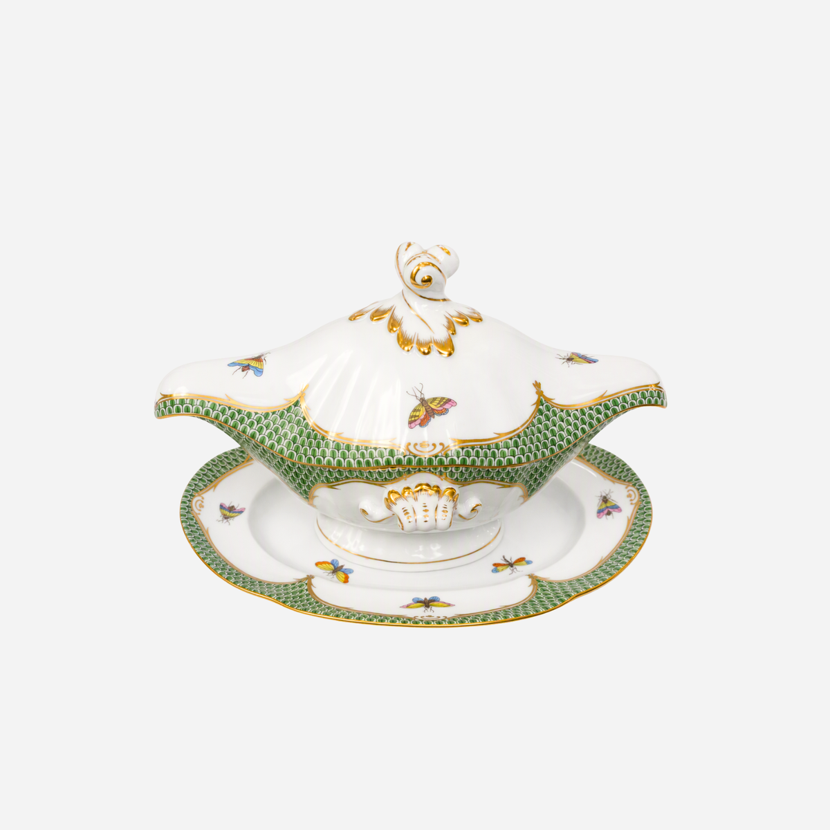 Rothschild Bird Fish Scale Sauce Boat with Stand