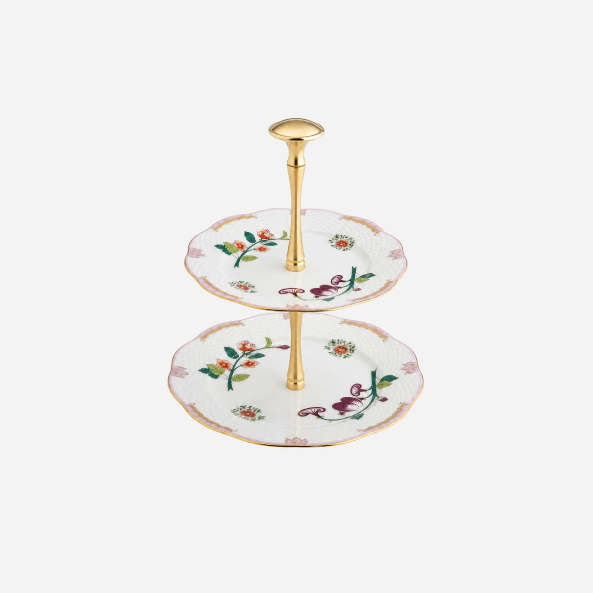Windsor Flowers Two-Tier Cake Stand