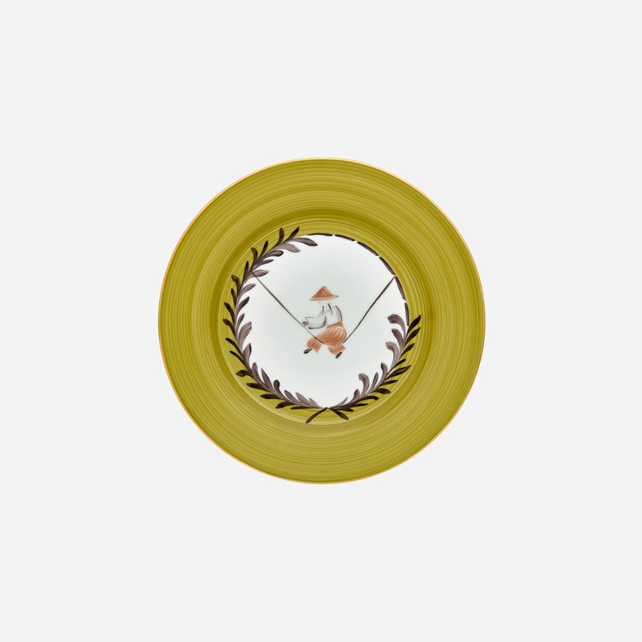Marie Daâge Indes Galantes Dessert Plate - Olive Green