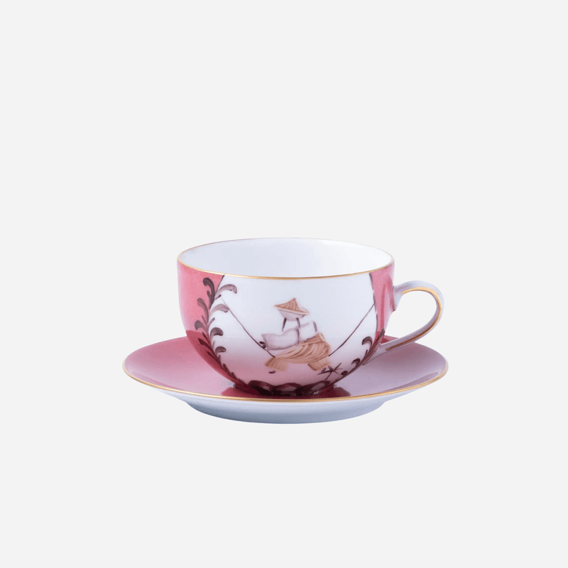 Indes Galantes Teacup & Saucer - Raspberry