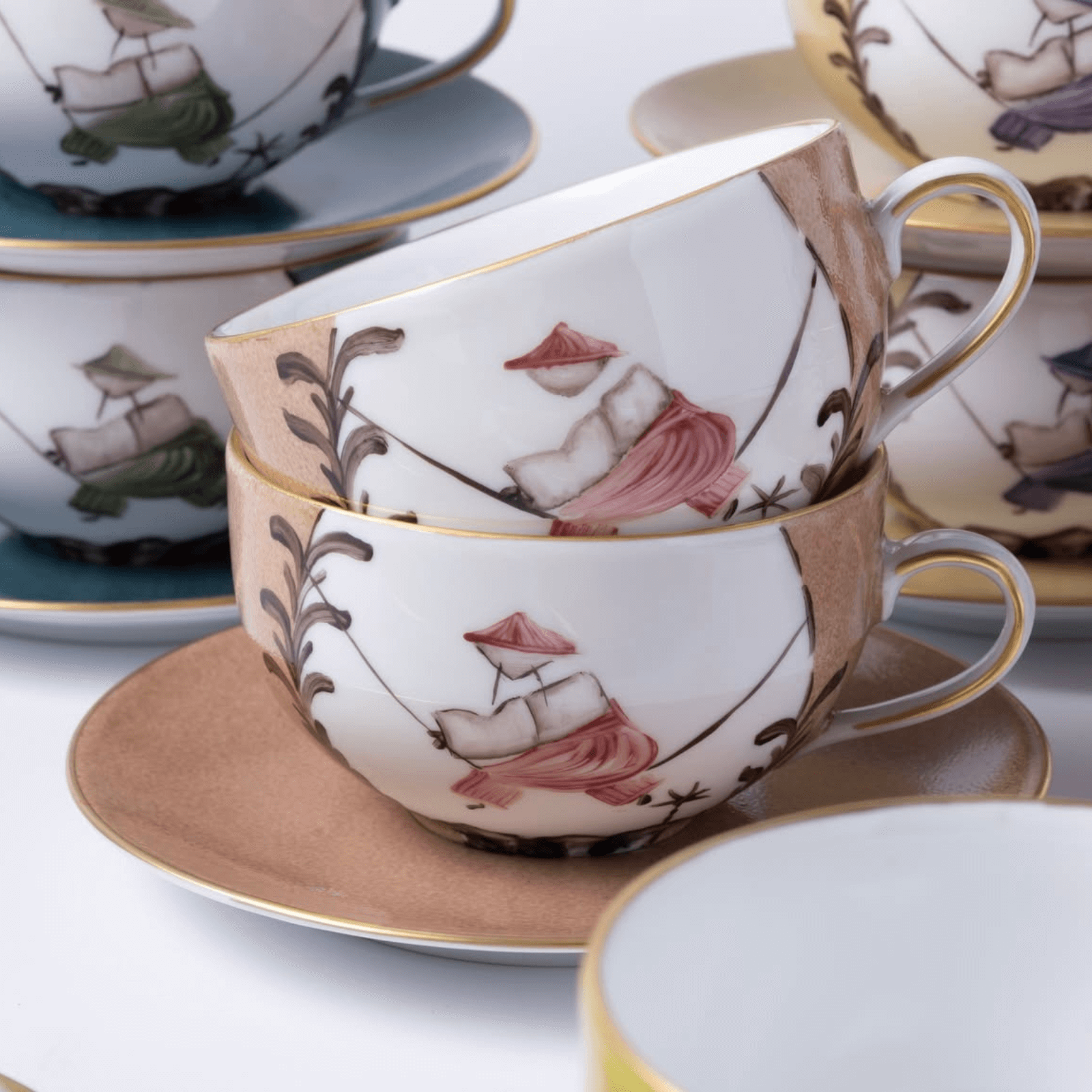 Indes Galantes Teacup & Saucer - Sherbert