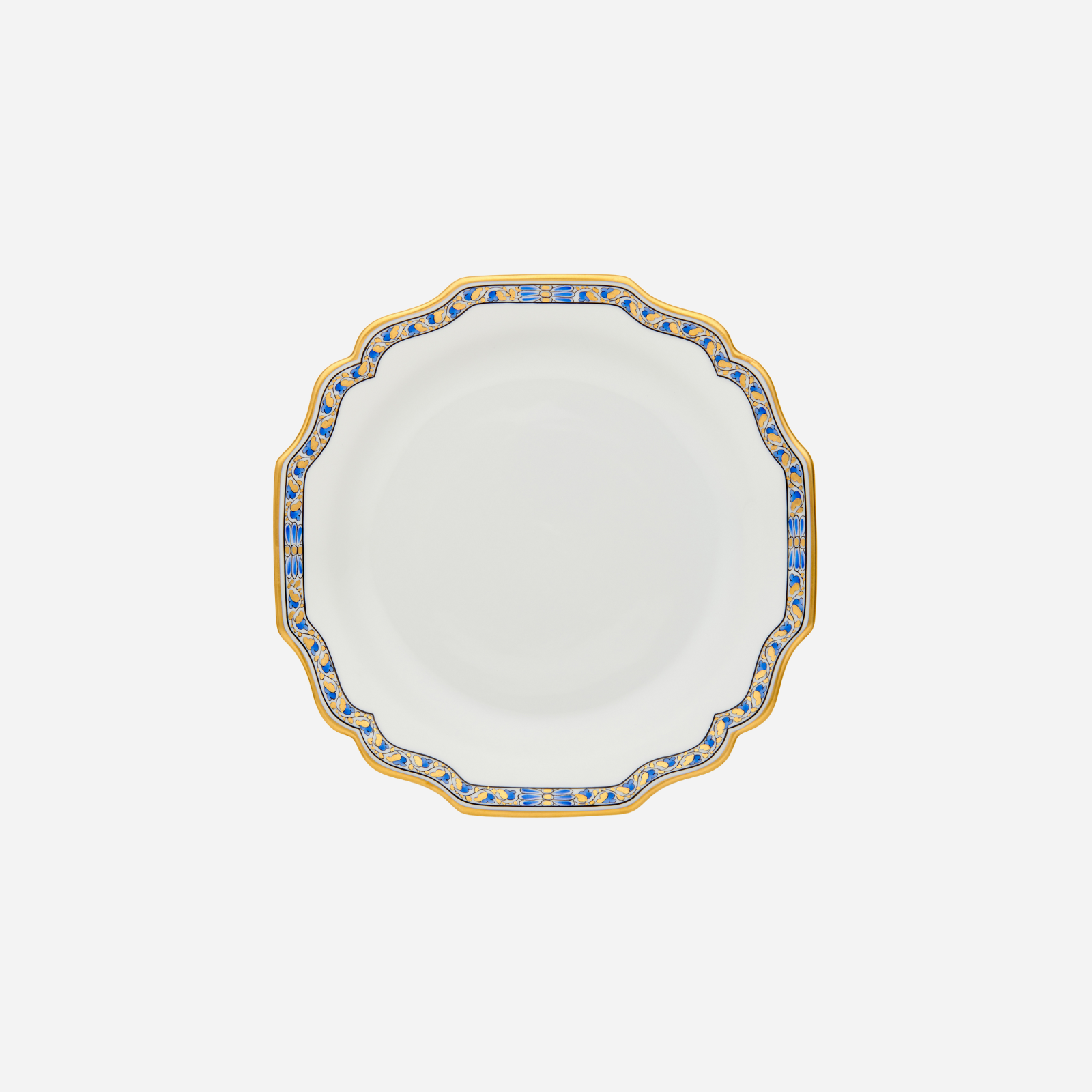 Indian Blue Edge Dessert Plate