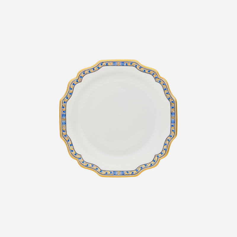 Indian Blue Edge Dessert Plate