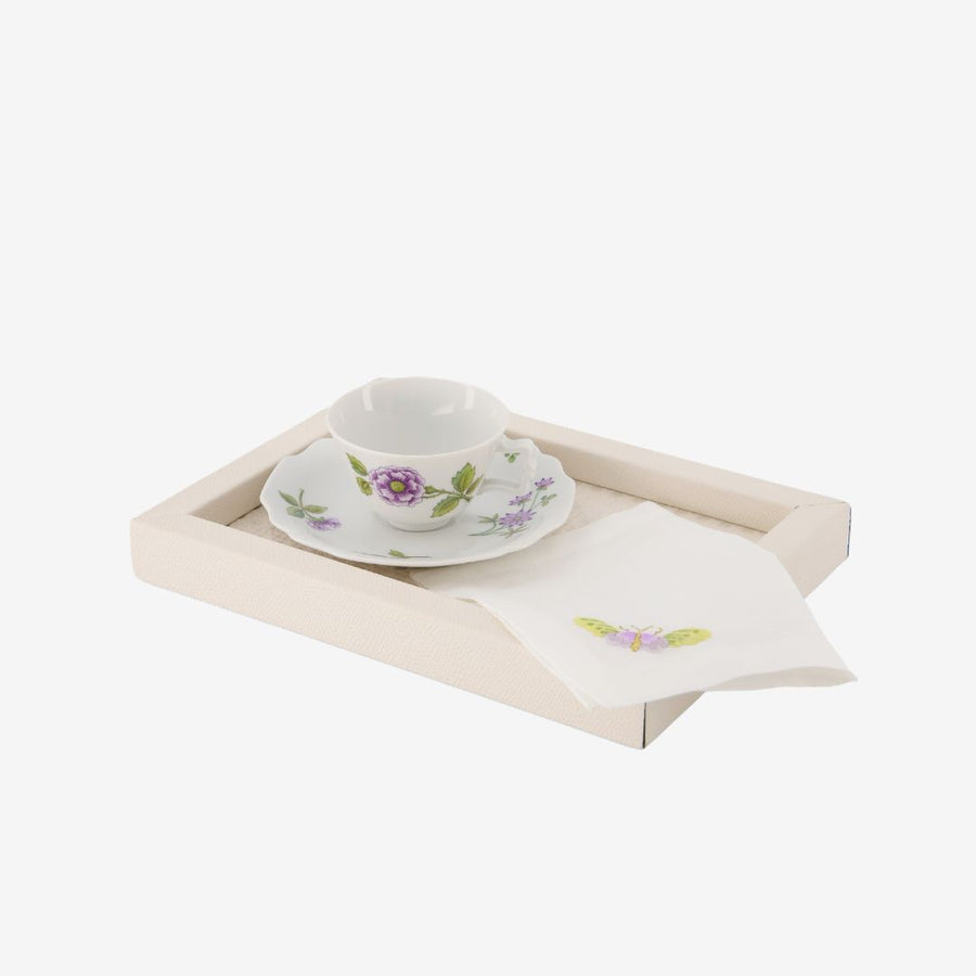 Augarten Wien 1718 Lilac Floral Bouquets Espresso Cup & Saucer - Peony