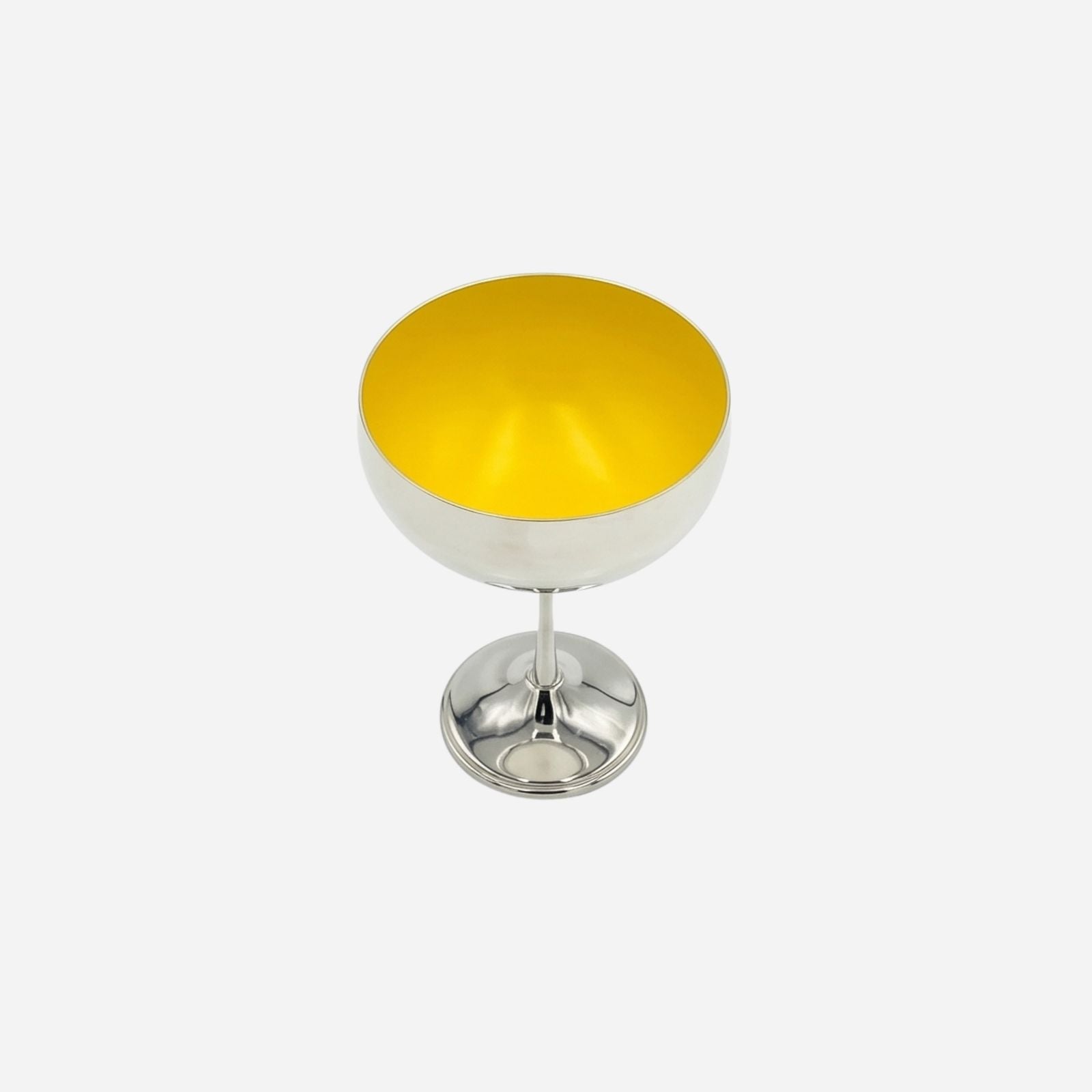 Silver-Plated and Burnt Lacquer Champagne Coupe Yellow