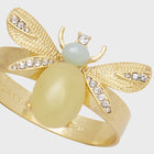 Winged Bug Napkin Ring Lemon Jasper - Set of 4