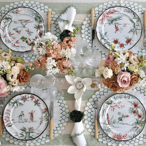 Chinoiserie Dinner Plates  - Set of 12