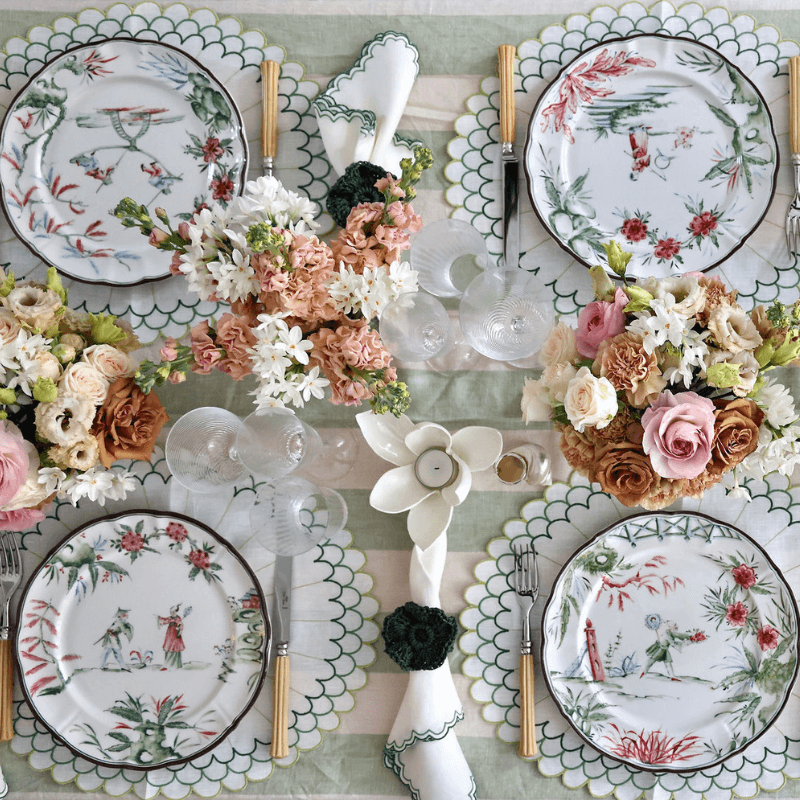 Chinoiserie Soup Plates  - Set of 12