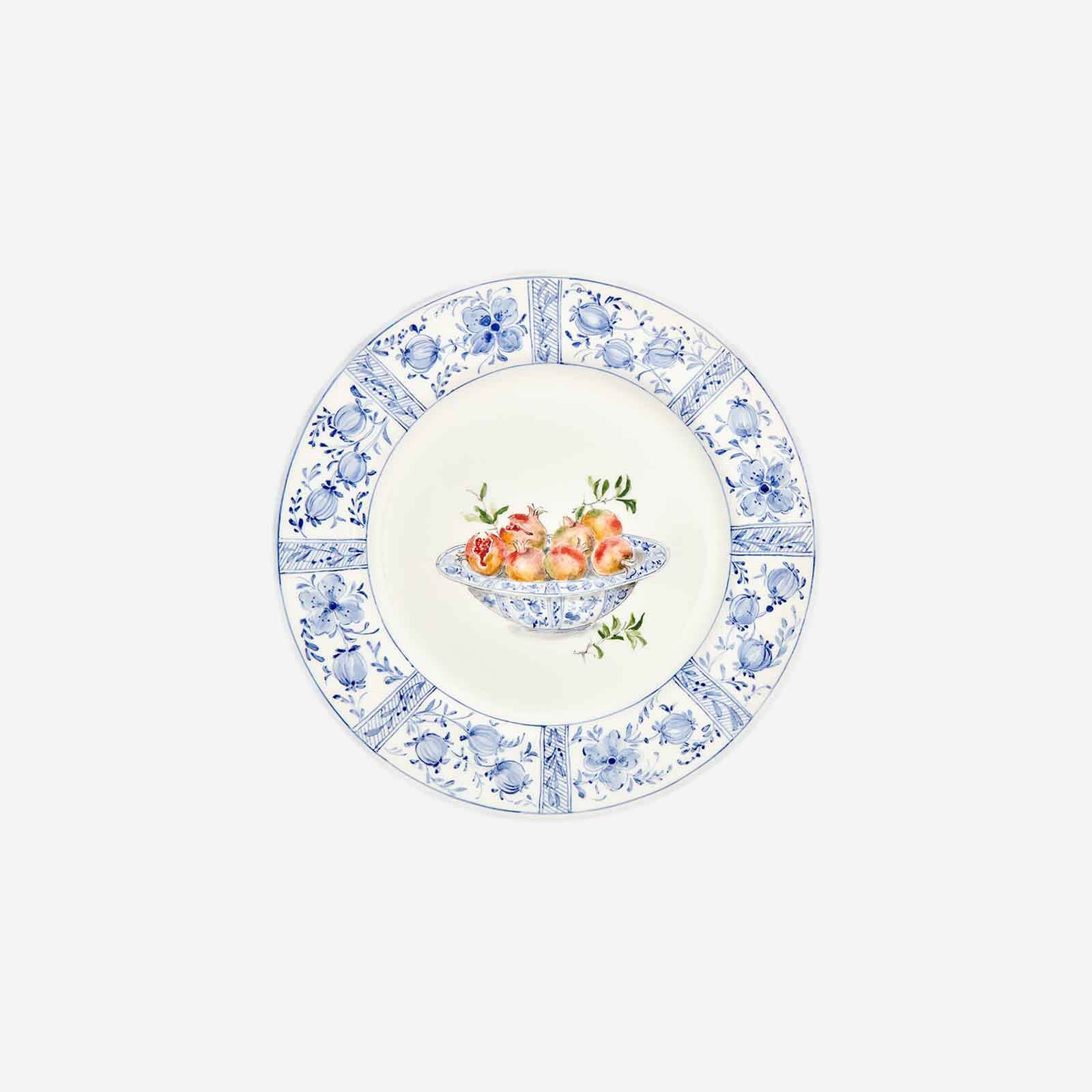 Basket with Pomegranates Dinner Plates - Set of 4