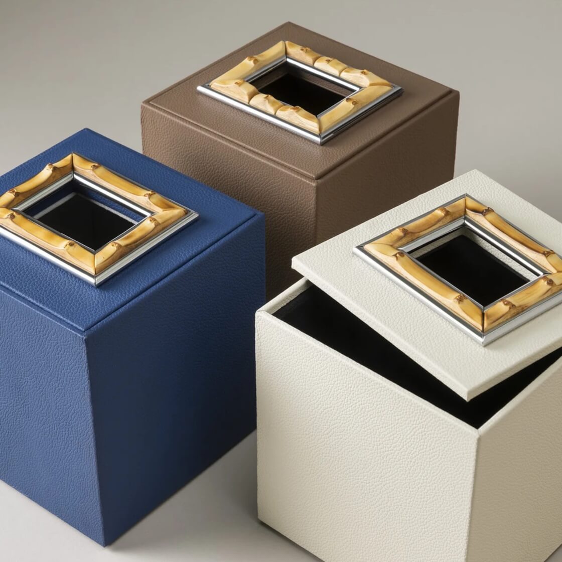 Bamboo Root Tissue Box Taupe