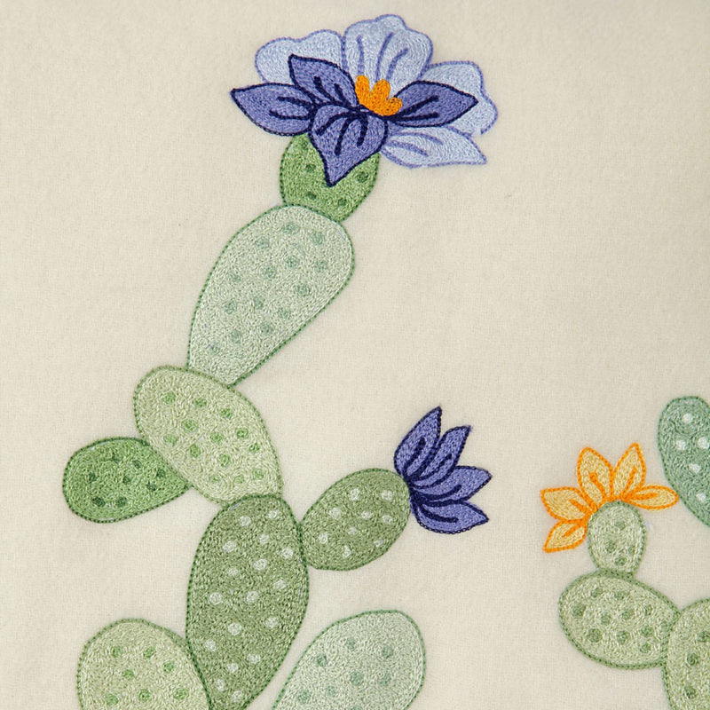 Flowered Cactus Wool Throw