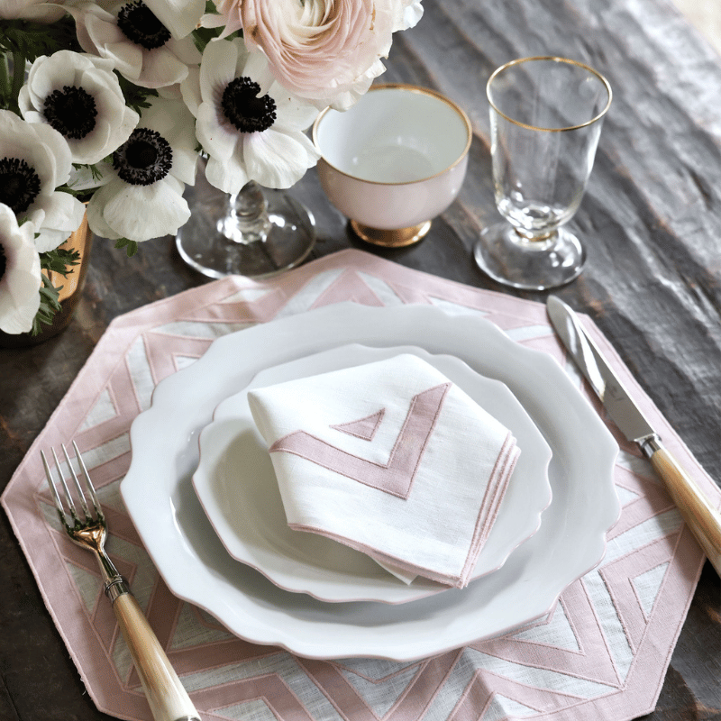 Los Encajeros Bali Placemat Powder Pink - Set of 4