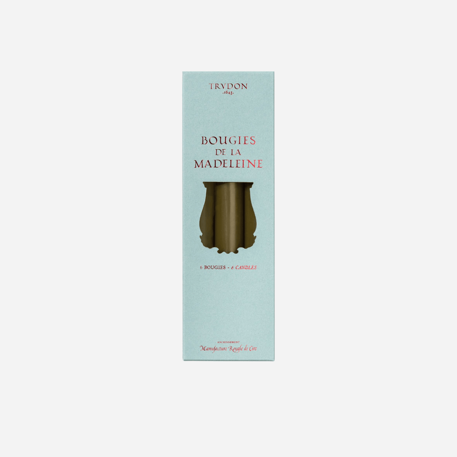 Cire Trudon Madeleine Taper Candle Khaki Green - Set of Six