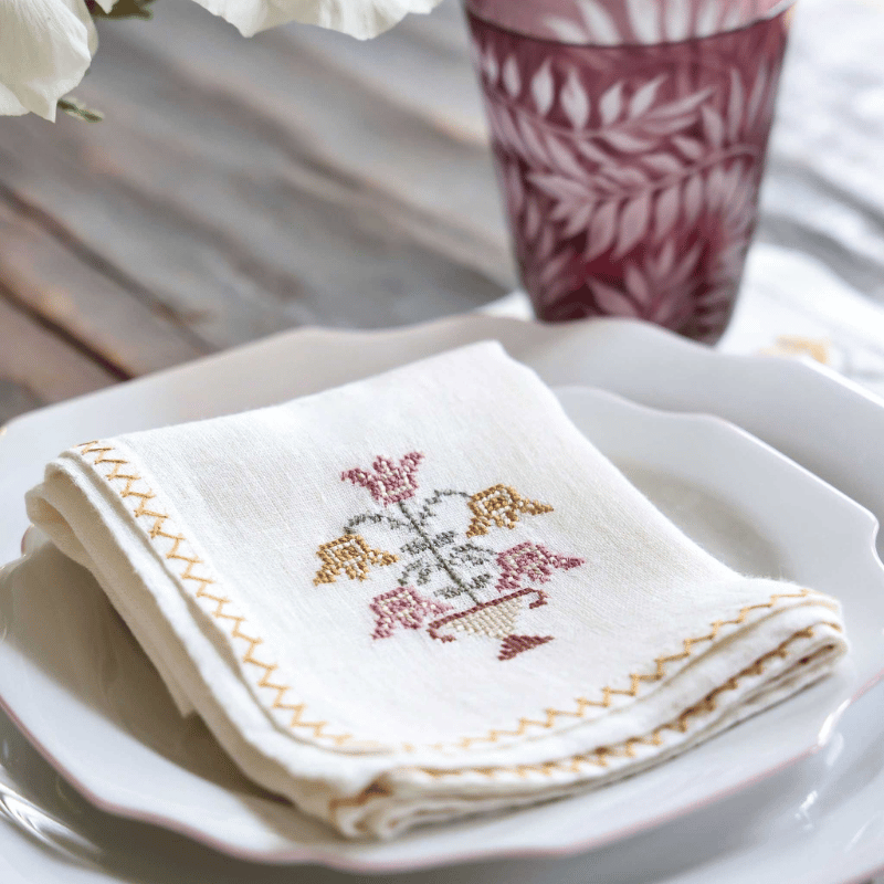 Malaika Tulip Napkin - Rosewood