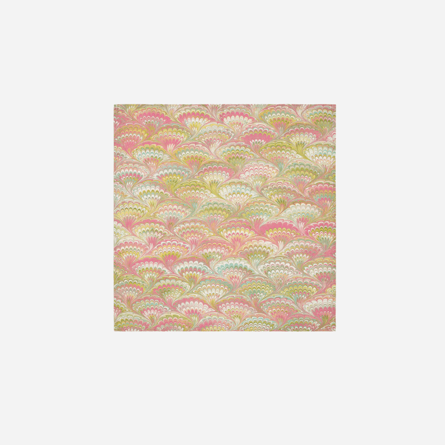 Summerill & Bishop Fan Marble Pink & Green Linen Napkin