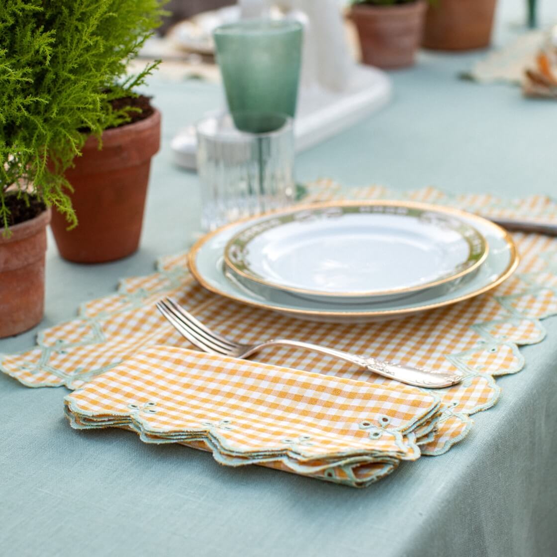 Nastri Vichy Dinner Napkin - Set of 4
