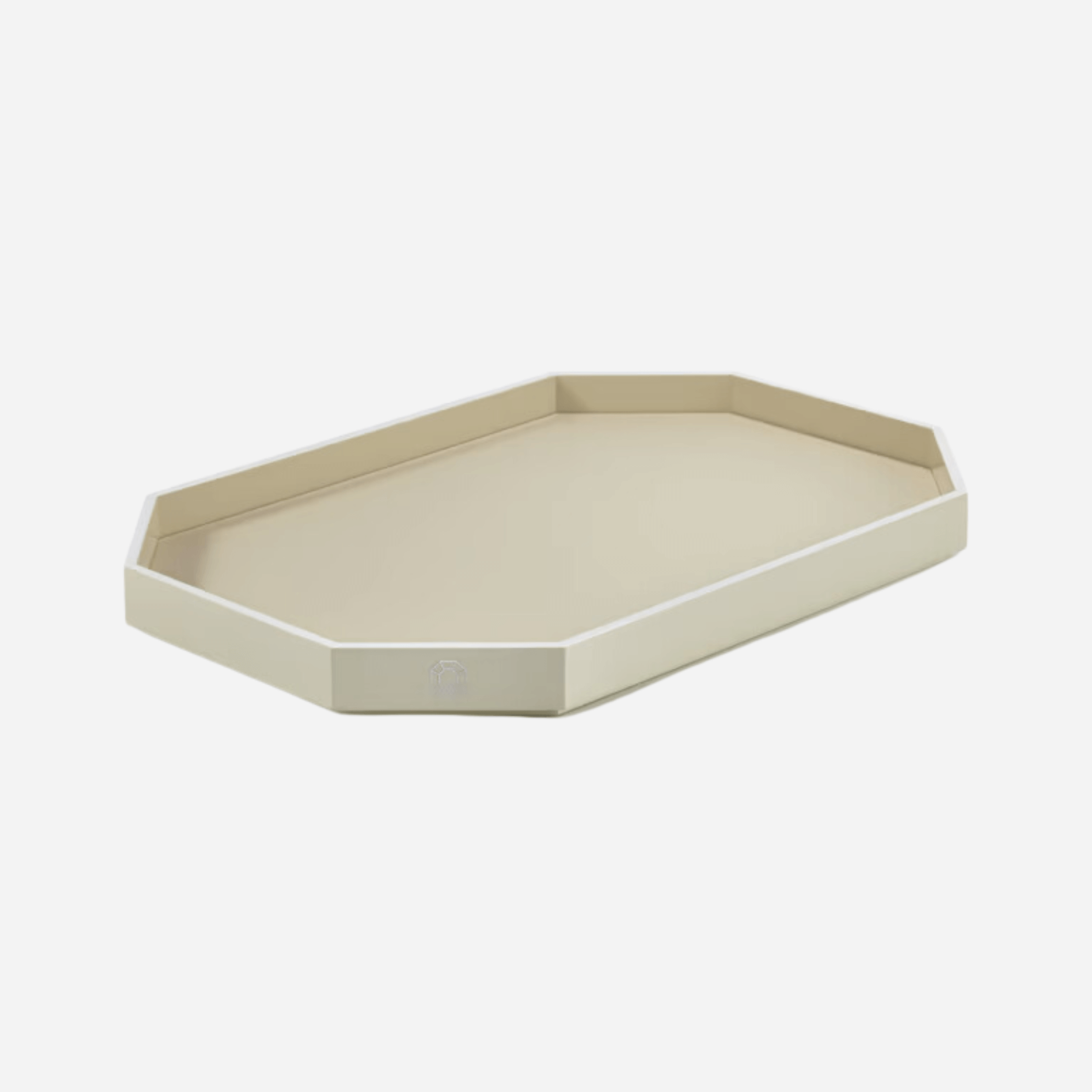 Octogone Ivory Lacquer Tray - Large