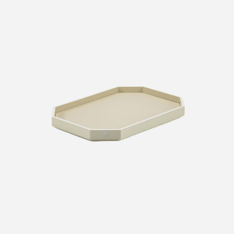 Octogone Ivory Lacquer Tray - Small