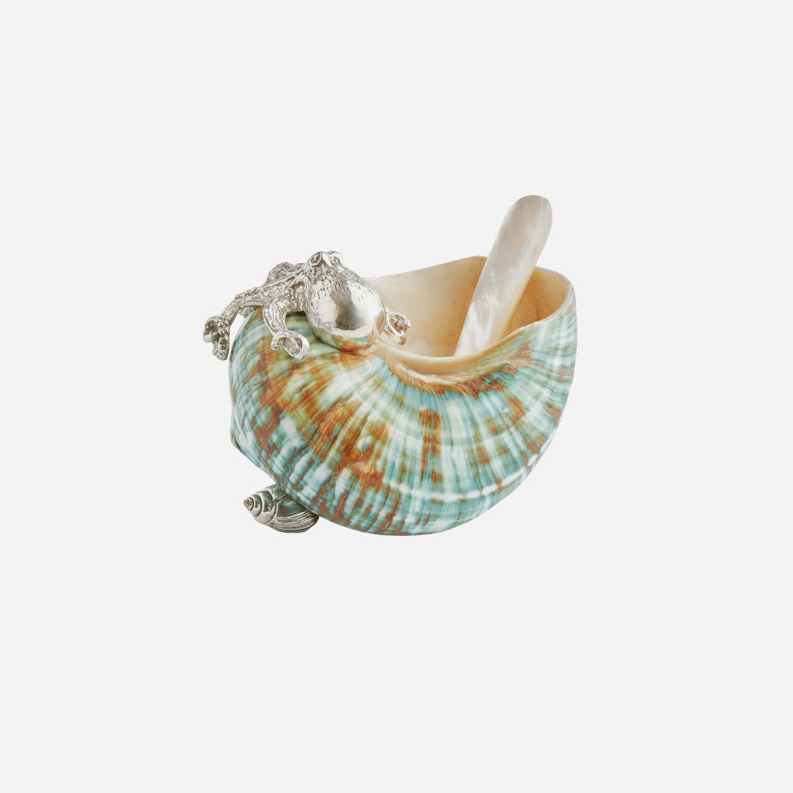 Shell & Silver Octopus Cellar with Spoon