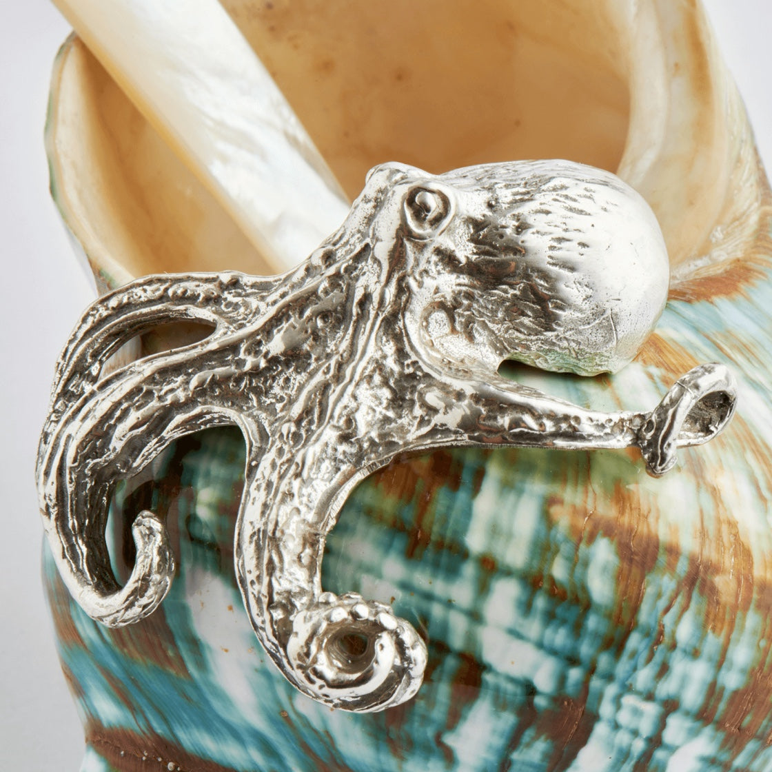 Shell & Silver Octopus Cellar with Spoon