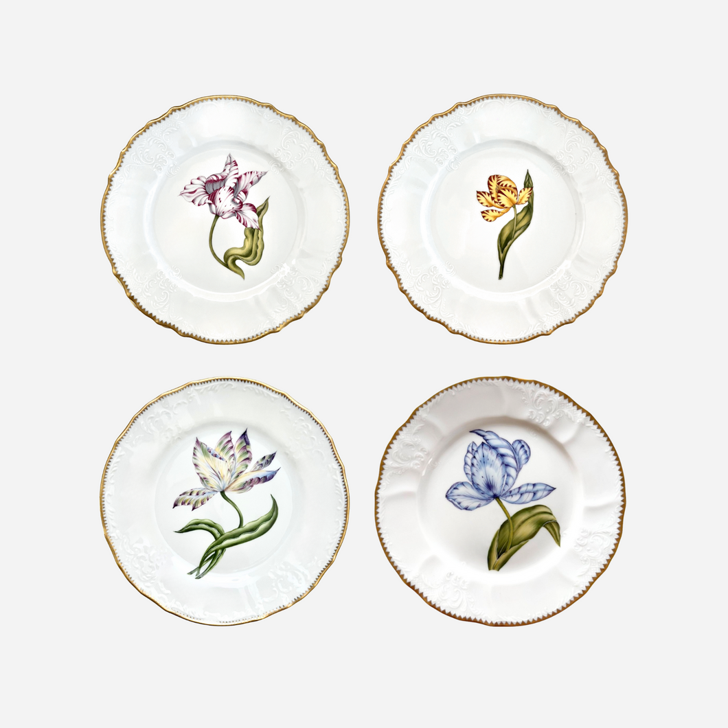 Old Master Tulips Dessert Plate - Set of 4