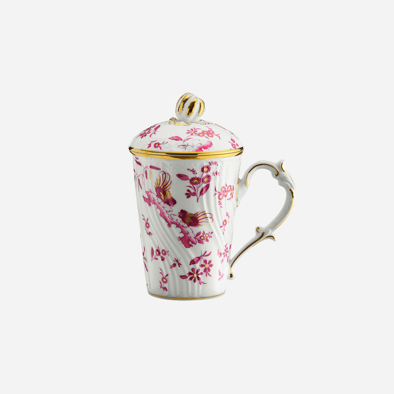 Ginori 1735 Oro di Doccia Mug with Lid Magenta