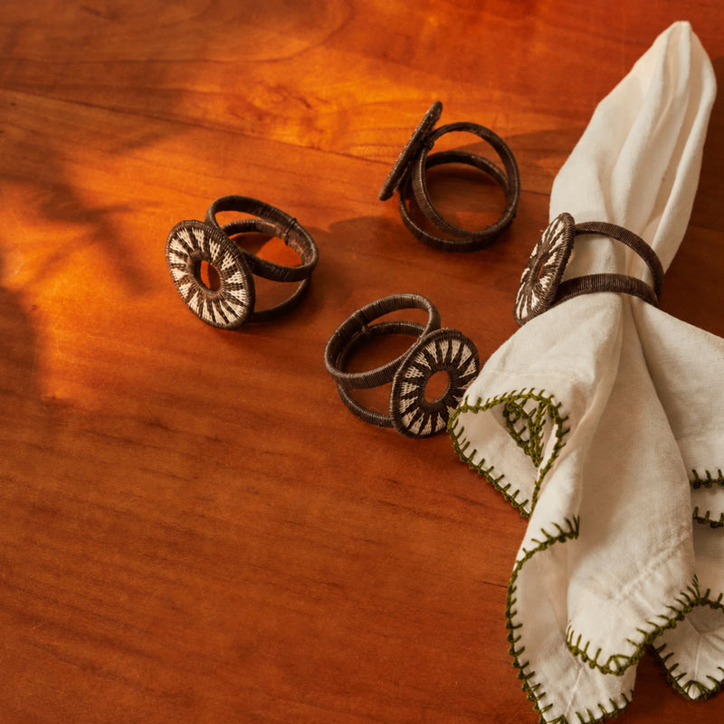 Pacifico Sol Napkin Ring Cafe - Set of 4
