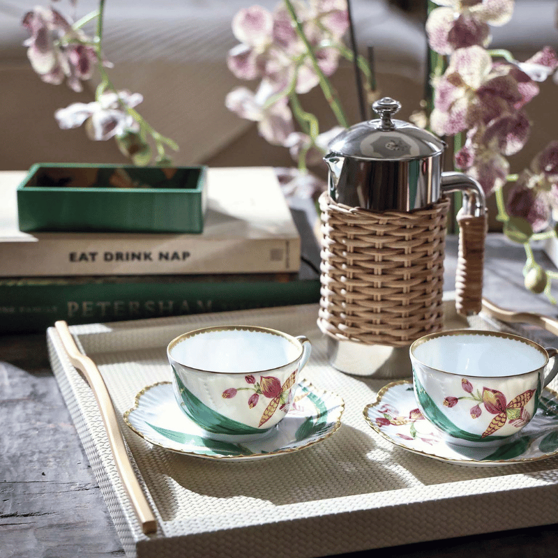 Onda Square Leather Tray Ivory