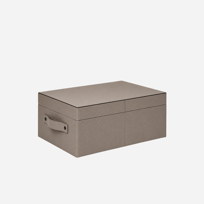Avio Closet Large Leather Box - Light Brown