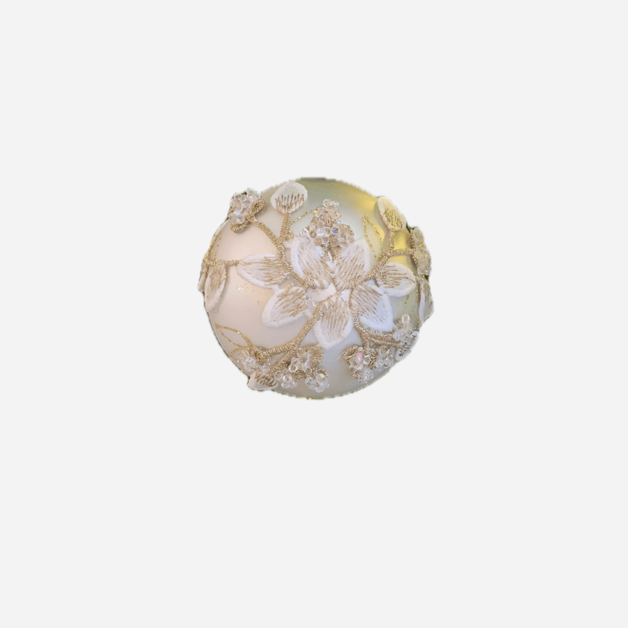 Bonadea Embroidered Flower Bauble