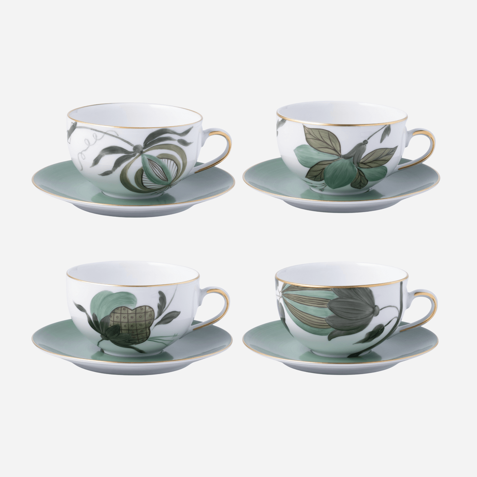 Jardins d’Udaipur Teacup & Saucer - Set of 4