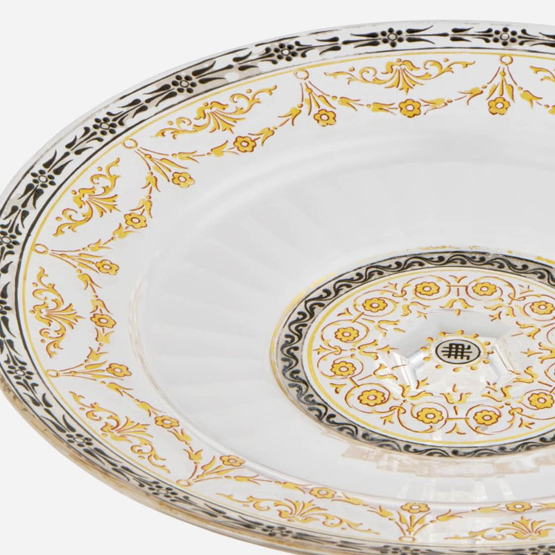 Antique Lobmeyr Crystal Tazza with Enamel