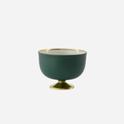 Schubert Gold Footed Forest Green Dessert Bowl