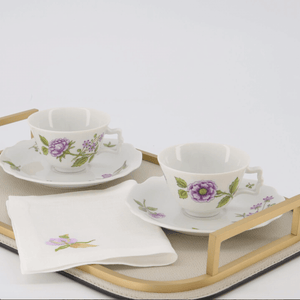 Lilac Flower & Butterfly Tea Napkin - Set of 2