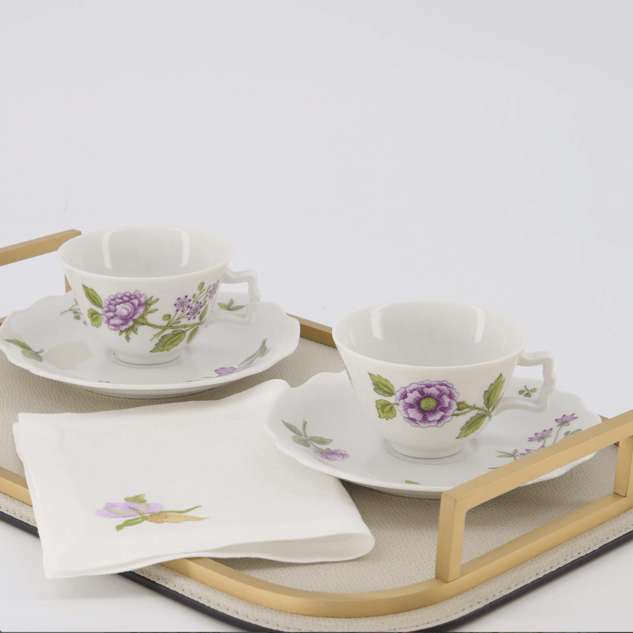 Atelier Bonadea Lilac Flower & Butterfly Cocktail Napkin - Set of 4