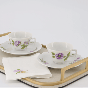 Lilac Flower & Butterfly Cocktail Napkin - Set of 4