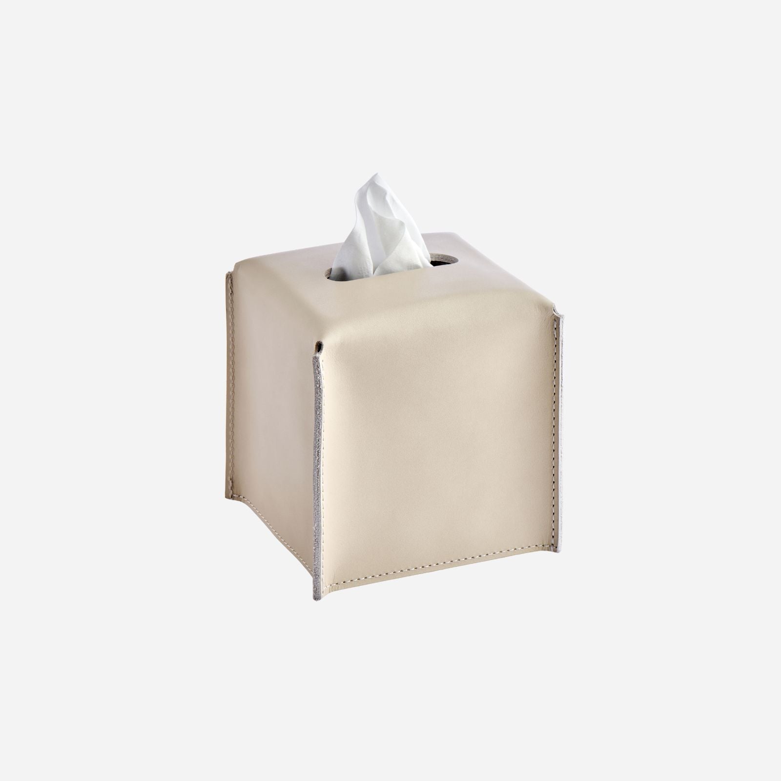 Rabitti Saddle Leather Tissue Holder Light Grey