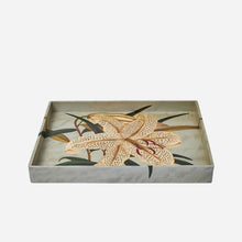 White Lily Marquetry Tray