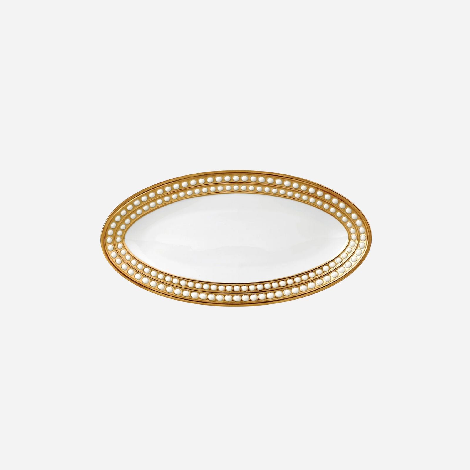Perlée Gold Oval Platter
