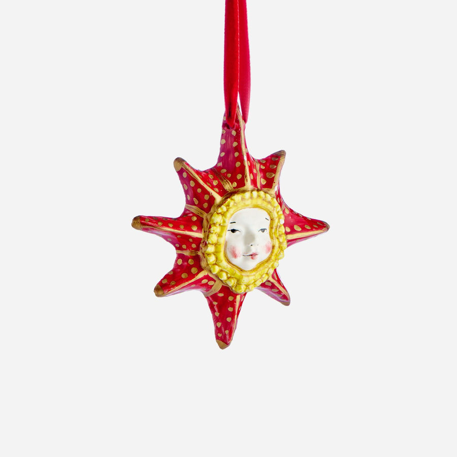 Bonadea Hand-Painted Ceramic Sun Ornament