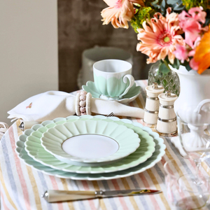 Multi Stripe Frill Tablecloth