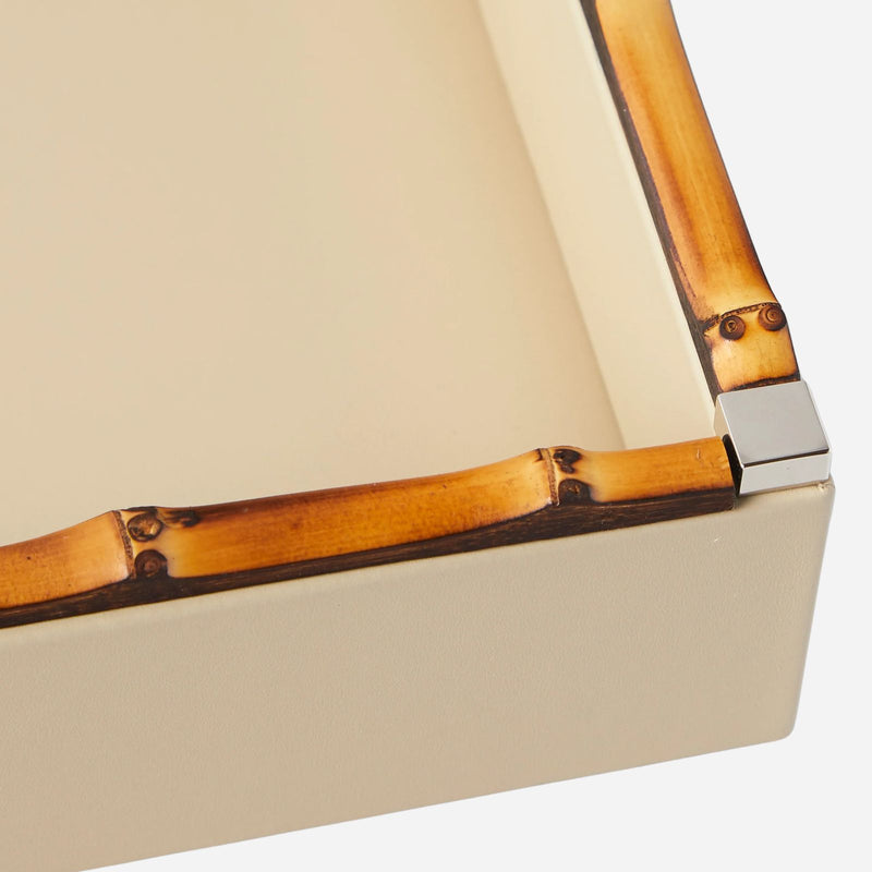 Bice Nabuk Leather Valet Tray Ivory