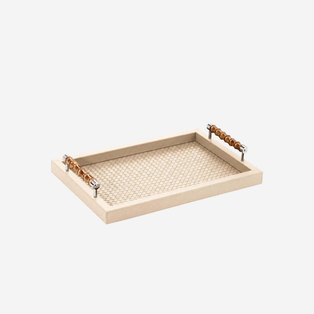 Frida Handwoven Rectangular Tray Platinum