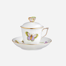 Load image into Gallery viewer, Royal Garden Butterfly Teacup &amp; Saucer with Lid
