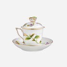 Royal Garden Flower Teacup & Saucer with Lid
